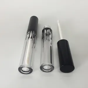 Tùy Chỉnh Nhựa Vòng Đen Lip Gloss Ống, 4Ml Lip Gloss Container Nhãn Hiệu Riêng