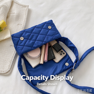 Black Quilted Shoulder Bag Crossbody Purse Adjustable Strap Mini Handbag for Daily Travel - Product Image 5