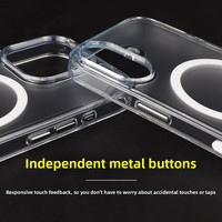 Étui de protection transparent à absorption magnétique et bords souples avec fond rigide pour 17 Pro/16 Pro Max/15 Plus Beer Set