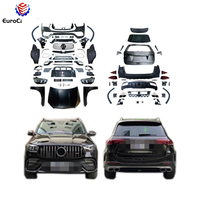 Kit carrosserie complet pour W166 GLE 12-19y à W167 GLE63 20-25y Kit carrosserie PP Pare-chocs avant Grille Pare-chocs arrière Diffuseur arrière Embouts d'échappement