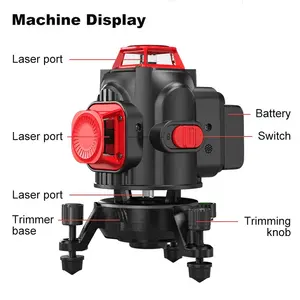 360 셀프 레벨링 로타리 그린 레이저 레벨 4D 라인 레이저 레벨 크로스 라인 레이저 측량 측정 도구