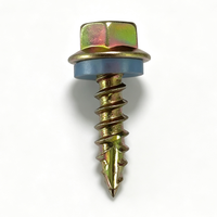 Vis autotaraudeuse à tête hexagonale avec rondelle EPDM intégrée, type 17, couleur zinc, pour toiture métallique et bois
