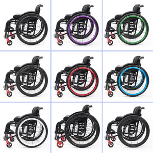 รถเข็น<span class=keywords><strong>ก</strong></span>ีฬาแบบโครงแข็งปลดเร็วพร้อมล้อ D-Wheel ขนาดใหญ่ ล้อทรงหยดน้ำ  พร้อมพนั<span class=keywords><strong>ก</strong></span>พิงแข็งแบบเสริม  สำหรับช่วยเดินและโรเลเตอร์ - Product Image 6