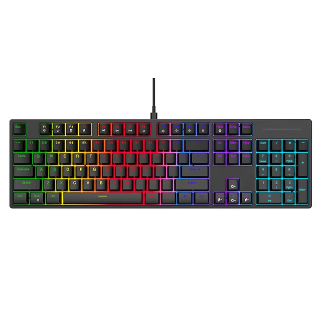 High Quality 3-Color RGB Gaming Mechanical Keyboard with LED Backlight New USB Interface Wired Desktop Keyboard