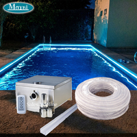 Kit d'éclairage LED RGB pour piscine, éclairage latéral en fibre optique, éclairage périmétrique de la piscine, ensemble complet avec source de lumière, IP43