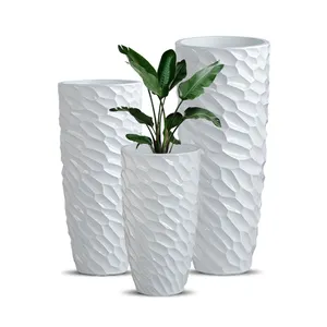 120cm Tall White Vase Manufacturer Wholesale Big Fiberglass Floor Vases Decor Modern Large Vases