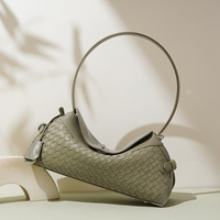 Sac à Main de Luxe Tendance, Confortable, en Cuir Véritable Tressé, Portable, Style Vintage, pour Femme