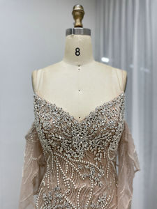 MC20108 Robes de soirée sirène fourreau de luxe couleur <span class=keywords><strong>nude</strong></span> ornées de perles 2026, <span class=keywords><strong>Robe</strong></span> de cérémonie pour femme, Robes de mariée pour <span class=keywords><strong>demoiselle</strong></span> <span class=keywords><strong>d</strong></span>'<span class=keywords><strong>honneur</strong></span> - Product Image 5