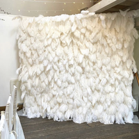 Panneau mural de fleurs en plumes roses, toile de fond murale décorative, fleurs artificielles pour mariage, fête, événement, activité