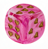 Dés polyédriques D6 en résine écologique marbrée, 16mm/20mm, points en forme de cœur, 6 faces, multicolores, lot de 7 pièces pour les amateurs de jeux de société