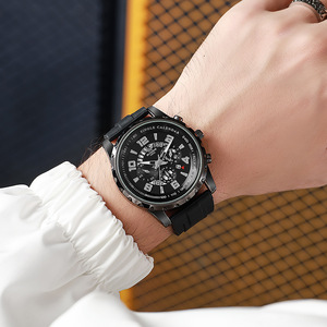 Reloj de negocios elegante para hombre de marca premium, reloj deportivo de cuarzo de alta calidad con esfera grande y correa de silicona - Product Image 2