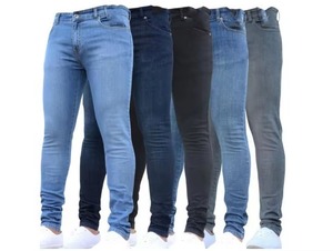 Jeans da <span class=keywords><strong>Uomo</strong></span> Nuovi, Casual, <span class=keywords><strong>Skinny</strong></span>, Colorati e Leggermente Sbiaditi per Tutte le Stagioni - Product Image 2