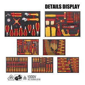 HENITUER S691-198 198PCS Outils isolés haute dureté multifonctionnels testés à 10000V, ensemble d'outils isolés 198PCS - Product Image 3