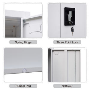 Armoire de classement en métal robuste moderne avec cloisons en panneaux perforés - Rangement vertical 2 en 1 pour dossiers et outils, utilisation à domicile, au bureau ou dans le garage - Product Image 4