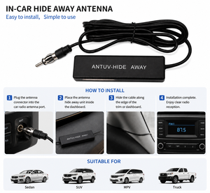 <span class=keywords><strong>Antenne</strong></span> de voiture cachée amplifiée, accessoires automobiles, longue portée AM/FM, <span class=keywords><strong>12V</strong></span>, gain 20dB, <span class=keywords><strong>antenne</strong></span> de remplacement universelle pour voiture - Product Image 2