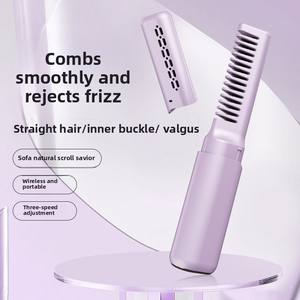 Mini Piastra per <span class=keywords><strong>Capelli</strong></span> e Pettine Arricciacapelli Portatile Senza Fili a Doppio Uso da Viaggio con Piastra in Ceramica, Alimentazione USB e Nuovo Display LCD per Uso Domestico - Product Image 2