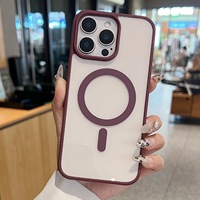 Housse de téléphone personnalisé tendance Macaron couleur bord antichoc anti-chute avec charge magnétique pour iPhone 12 13 14 15 16 Pro Max Plus
