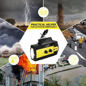 Radio d'urgence portable solaire à manivelle AM/<span class=keywords><strong>FM</strong></span>, équipement de survie météo NOAA, chargeur - Product Image 5