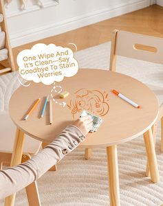 Ensemble <span class=keywords><strong>table</strong></span> et chaise en bois pour tout-petits, 2 chaises réglables en hauteur, pour enfants de 3 à 8 ans, bureau pour enfants, <span class=keywords><strong>table</strong></span> <span class=keywords><strong>multi</strong></span>-<span class=keywords><strong>activités</strong></span> - Product Image 4