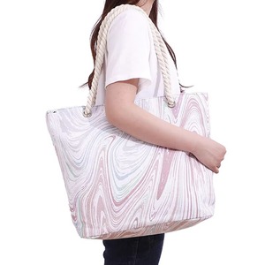 Tas Tote Kanvas JOYSUN Tahan Air dengan Ritsleting, Kapasitas Besar, untuk Belanja, Gym, Travel, Tas Tangan Graffiti, Tas Katun Custom - Product Image 4