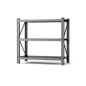 DB 63in Heavy Duty Industrial <b>Shelving</b> <b>Rack</b> 3-Tier Steel Unit 51.2"W*23.6"D*47.3"H Black Adjustable - Product Image 5
