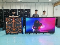 Écran LED mobile prêt à l'emploi avec roues, signalisation numérique DJ Botoh, écran LED HD pliable pour exposition commerciale