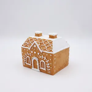 OEM Christmas Ornament Mini 3d Model Statues Custom Resin Craft Gingerbread House Miniature Figurines Home Decor