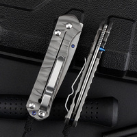 Nieuw Ontwerp Titanium Handvat Zak Vouwmes D2 Damascus Outdoor Camping Industriële Utility Fruit Messen Diy Oem Cadeau Mes