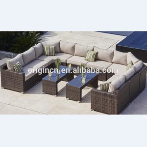 Juego de Muebles de Mimbre para Patio Exterior de Hotel de 5 Estrellas, Diseño Curvo de 10 Plazas, Sofá Esquinero de Ratán - Product Image 2