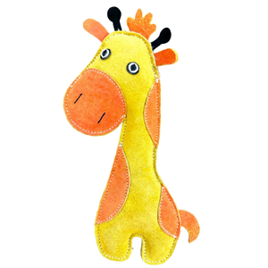 Jouet à mâcher pour chien en cuir suédé naturel écologique, girafe de dessin animé mignonne, durable, petite taille, pour l'intérieur - Product Image 1