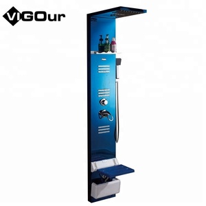 Panel de ducha de pared de acero inoxidable con cascada, columna de ducha, torre de masaje con chorros corporales y paneles de ducha LED - Product Image 2