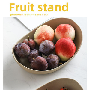 2 Tier Ciotola di Frutta di Bambù di Ceramica di Scarico Piatto di Frutta Tavolo <span class=keywords><strong>Da</strong></span> Tè Decorazione Cesto Di Frutta Titolare - Product Image 3