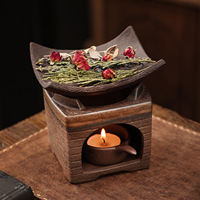 Base chauffante isolante rétro semi-artisanale en céramique pour bougies et diffuseurs, idéale pour le thé, l'aromathérapie, la cuisson et la friture.