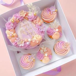 5 cápsulas/8 piezas Postre Cupcake Box Día de San Valentín Fiesta de cumpleaños Caja de embalaje de pastel Caja cuadrada blanca Bento con ventana - Product Image 2