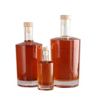Stocké 100Ml 375ml 500Ml 750Ml Ml Bouteilles en verre rondes Super Flint avec bouchon en liège pour whisky Gin Vodka <span class=keywords><strong>Rhum</strong></span> <span class=keywords><strong>Liqueur</strong></span> - Product Image 2
