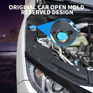 ฝาครอบแผงข้างห้องเครื่องยนต์รถยนต์ RMAUTO 2 ชิ้น สีดำ สำหรับ Honda Civic รุ่นที่ 10 ปี 2016-2020 อุปกรณ์ตกแต่งเครื่องยนต์รถยนต์ - Product Image 4