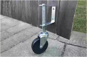 Roue de porte à <span class=keywords><strong>ressort</strong></span> de 4 pouces Roue de porte en caoutchouc à <span class=keywords><strong>ressort</strong></span> avec rotation à 360° °   Plaque de montage - Product Image 2