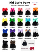 Extensions de cheveux pour queue de cheval Vivienne pour petites filles, bouclées, avec épingle intégrée, produits capillaires pour filles noires de marque privée