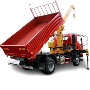 El chasis del camión volquete SINO 4x2 monta una grúa telescópica de 3,2 toneladas a 5 toneladas de pluma rígida, Camiones volquete para vehículos a precio barato de venta - Product Image 2