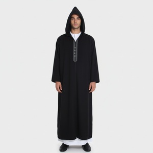 <span class=keywords><strong>Djellaba</strong></span> islamique saoudienne personnalisable pour homme, épaisse et chaude, avec capuche en chamois et filet à cheveux, idéale pour l'hiver - Product Image 5