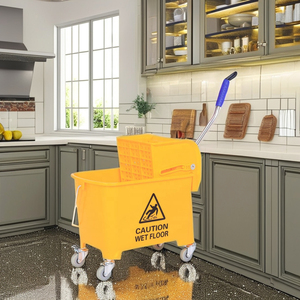Chariot à seau de vadrouille en plastique BEAO 20L avec seau de nettoyage drainable à eau UP-060 modèle 2021 - Product Image 4