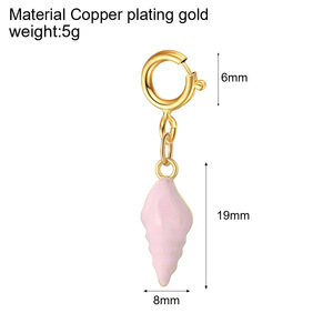 Phong Cách Bohemian thép không gỉ Tự làm mặt dây chuyền vòng cổ 18K vàng cowrie vỏ rùa biển con sao biển cua Mặt dây chuyền Zircon đá dễ thương - Product Image 4