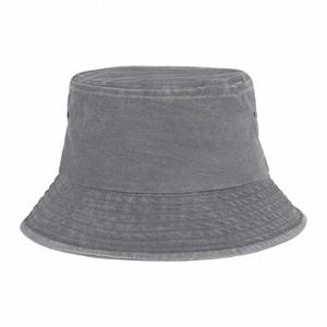 Wholesale Multiple Classical Color Unisex Bucket <b>Hat</b> 100% Cotton Washed Denim Vintage Sun Bucket <b>Hats</b> - Product Image 2
