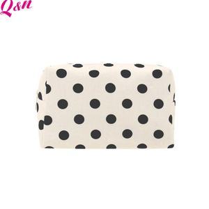 Maquillaje divertido de lunares de gran capacidad personalizado portátil para neceser bolsas de cosméticos de lona suave con cremallera para niñas y mujeres - Product Image 5