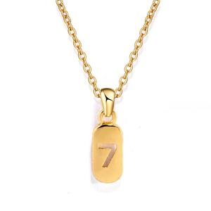 RAKOL NP2175 Lucky Seven 7, collar con colgante de acero inoxidable chapado en oro, Mini joyería de moda sencilla para mujer, cadena mágica - Product Image 6