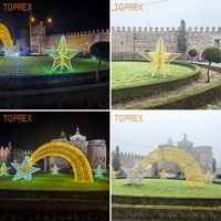 TOPREX Riesiger Sternschnuppen-Lichtbogen Beleuchteter Weihnachtseingangsbogen Großer Outdoor-LED-Motivbogen für Kommunale Garten- und Landschaftsdekoration