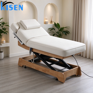 เตียงนวดไฟฟ้าปรับระดับได้ 3 มอเตอร์ รุ่นใหม่จาก Kisen สำหรับร้านเสริมสวย โครงไม้ทันสมัย พร้อมระบบทำความร้อน - Product Image 1