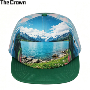 Custom Logo 6 Panel All Over Print <b>Flat</b> Brim Cap Wholesale Bulk Pattern <b>Hat</b> Manufacturer - Product Image 3