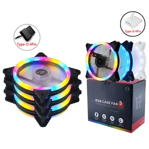 120mm Coloré LED Lumières PC Cas Ventilateur De Refroidissement À Faible Bruit DC12V 4Pin 1200 RPM Haut Flux D'air Ordinateur Gaming Cas 3 Pack