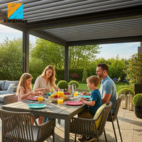 Lüks Bahçe Kamelyası Motorlu Biyoklimatik Alüminyum Veranda Çatısı Panjurlu Alüminyum Pergola, Dış Mekan Partileri için Panjurlu Panel ile